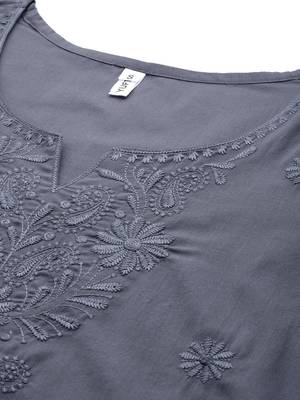  grey chikankari striped regular top 4