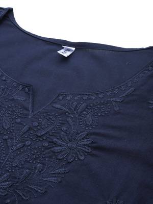  blue chikankari striped regular top 4