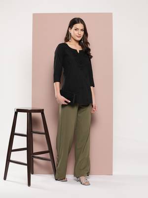  black chikankari striped regular top 5