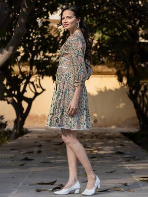  green pure cotton paisley and tassels were dress 2