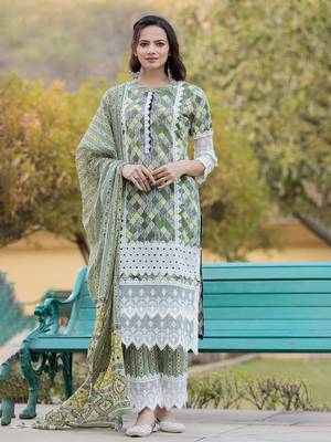  pink printed kurta dupatta set 1