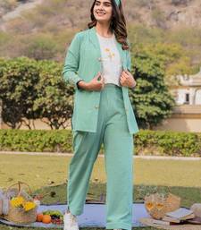 weaved cotton checks printed co-ord set with embroidery