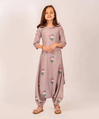 Brown cotton rayon  dhoti jumpsuit 1