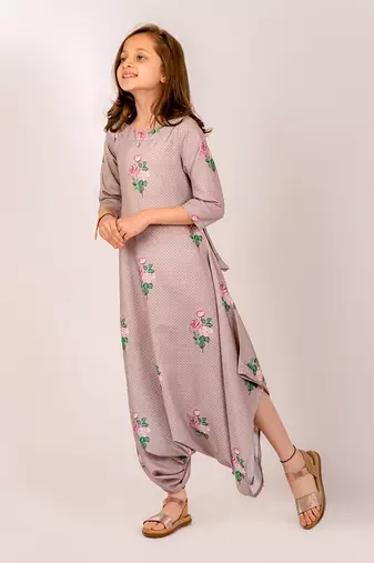 Brown cotton rayon  dhoti jumpsuit