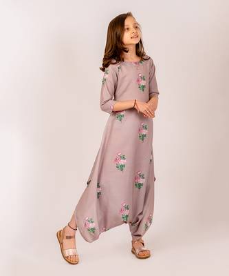 Brown cotton rayon  dhoti jumpsuit 4