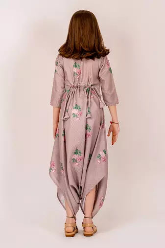 Brown cotton rayon  dhoti jumpsuit