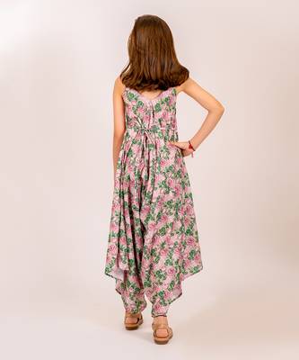 Green cotton rayon  palazzo jumpsuit 5