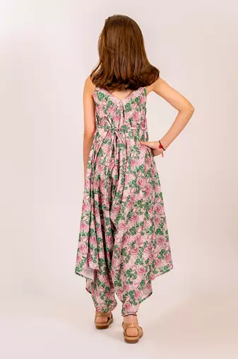 Green cotton rayon  palazzo jumpsuit