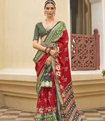 Maroon Colour Sigma Silk Blend Patola Printed Saree With Blouse