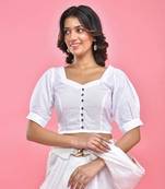 WHITE CROP TOP BLOUSE