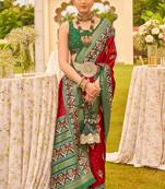 Maroon colour sigma silk Blend patola printed saree with blouse