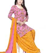 Unstitched crepe salwar suit material printed