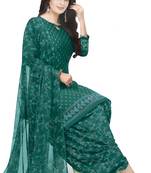 Unstitched crepe salwar suit material printed