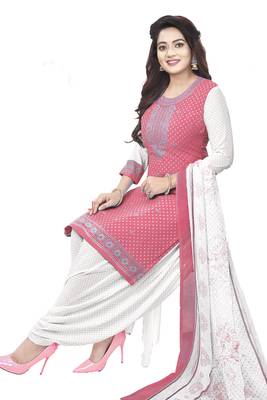 Unstitched crepe salwar suit material printed 1