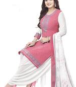 Unstitched crepe salwar suit material printed