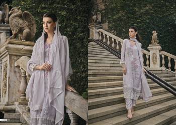 Multy soft organza with embroidery work full stitch fancy suit set 3