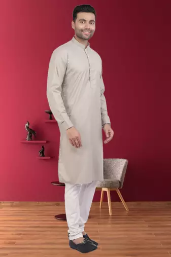 Men's brown plain kurta pajama