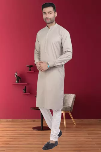 Men's brown plain kurta pajama