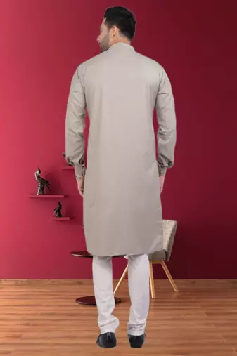 Men's brown plain kurta pajama