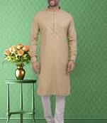 Men's brown plain kurta pajama