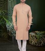 Men's brown plain kurta pajama