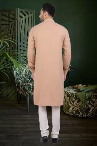 Men's brown plain kurta pajama