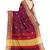 Maroon colour paithani design silk saree with blouse piece