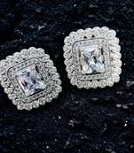 Opal touch white gleaming moonstone shimmers studs