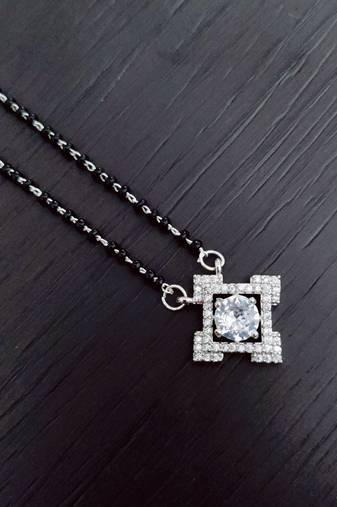 Opal touch silver moonbeam mangalsutra
