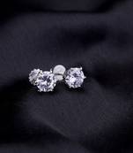 Opal touch single white stud screw earrings