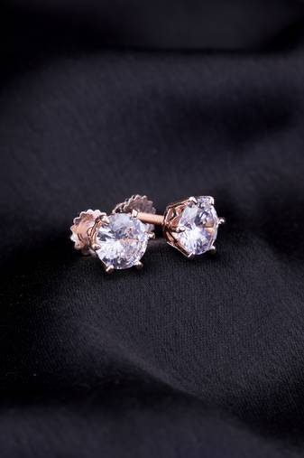 Opal touch single white stud screw earrings
