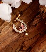 Opal touch red-white gold nose pin