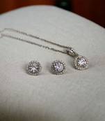 playful rhodium locket set with star charm