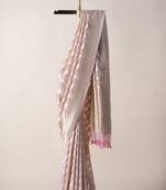 Pink banarasi pure khaddi chiffon silk georgette handloom saree