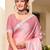 Pink Hot fix Siroski Zarkan Stone Zari Embroidered Border Work Soft Silk Party Wear Saree With Blouse Piece