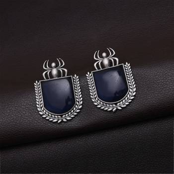 Blue color monalisa stone oxidised earrings 3