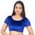 Velvet Blue Short Sleeves Stretchable Readymade Saree Blouse