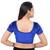 Velvet Blue Short Sleeves Stretchable Readymade Saree Blouse
