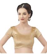 Velvet Gold Short Sleeves Stretchable Readymade Saree Blouse
