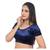 Velvet Navy Short Sleeves tStretchable Readymade Saree Blouse