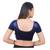Velvet Navy Short Sleeves tStretchable Readymade Saree Blouse