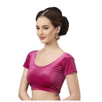 Velvet Rani Short Sleeves tStretchable Readymade Saree Blouse 2