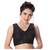 Black  V Neck Tikkli Work CottonPadded Sleeveless Readymade Saree Blouse