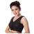 Black  V Neck Tikkli Work CottonPadded Sleeveless Readymade Saree Blouse