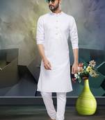 Men's off white plain kurta pajama