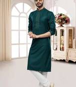 Men's green plain kurta pajama