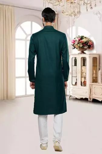 Men's green plain kurta pajama