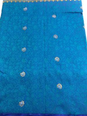 Carolina Blue Kanjivaram Saree 5