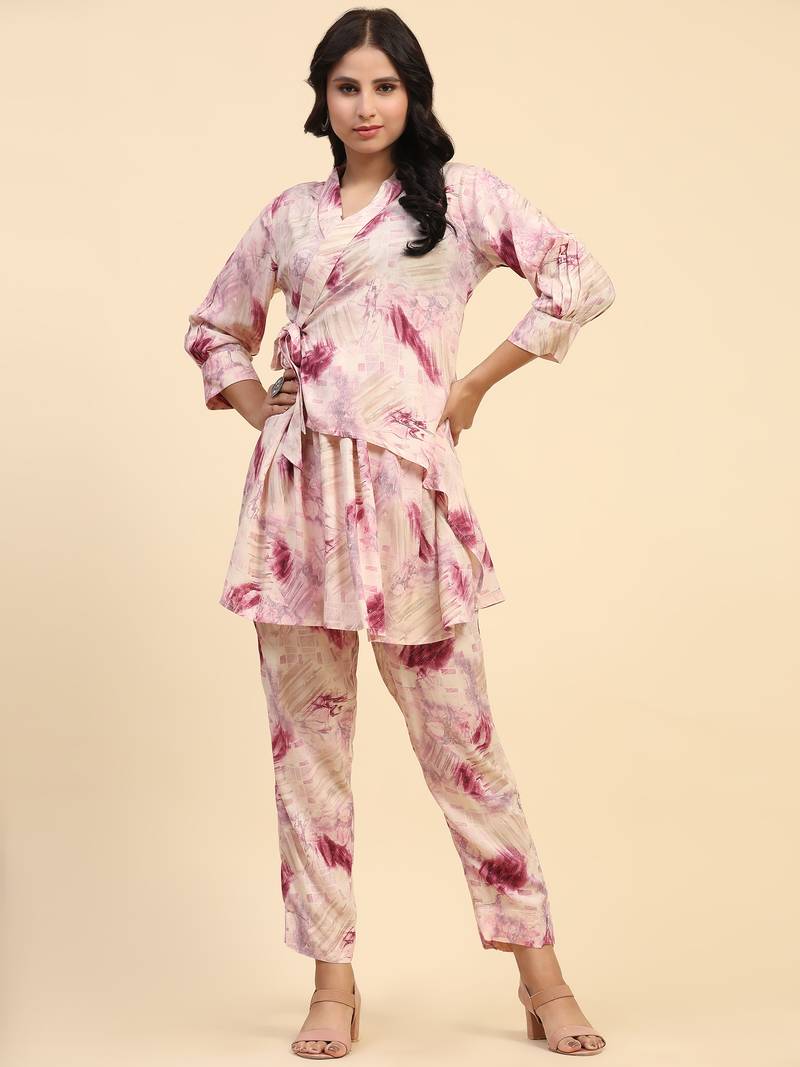 HollyHock Casual Co-ord Set with Tribal Print and 3/4 Sleeves