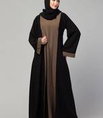 Double layer abaya dress with attached shrug - dubai style burqa for women